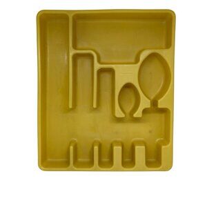 VTG Rubbermaid Harvest Gold Cutlery Tray Large Silverware Drawer Organizer 70s